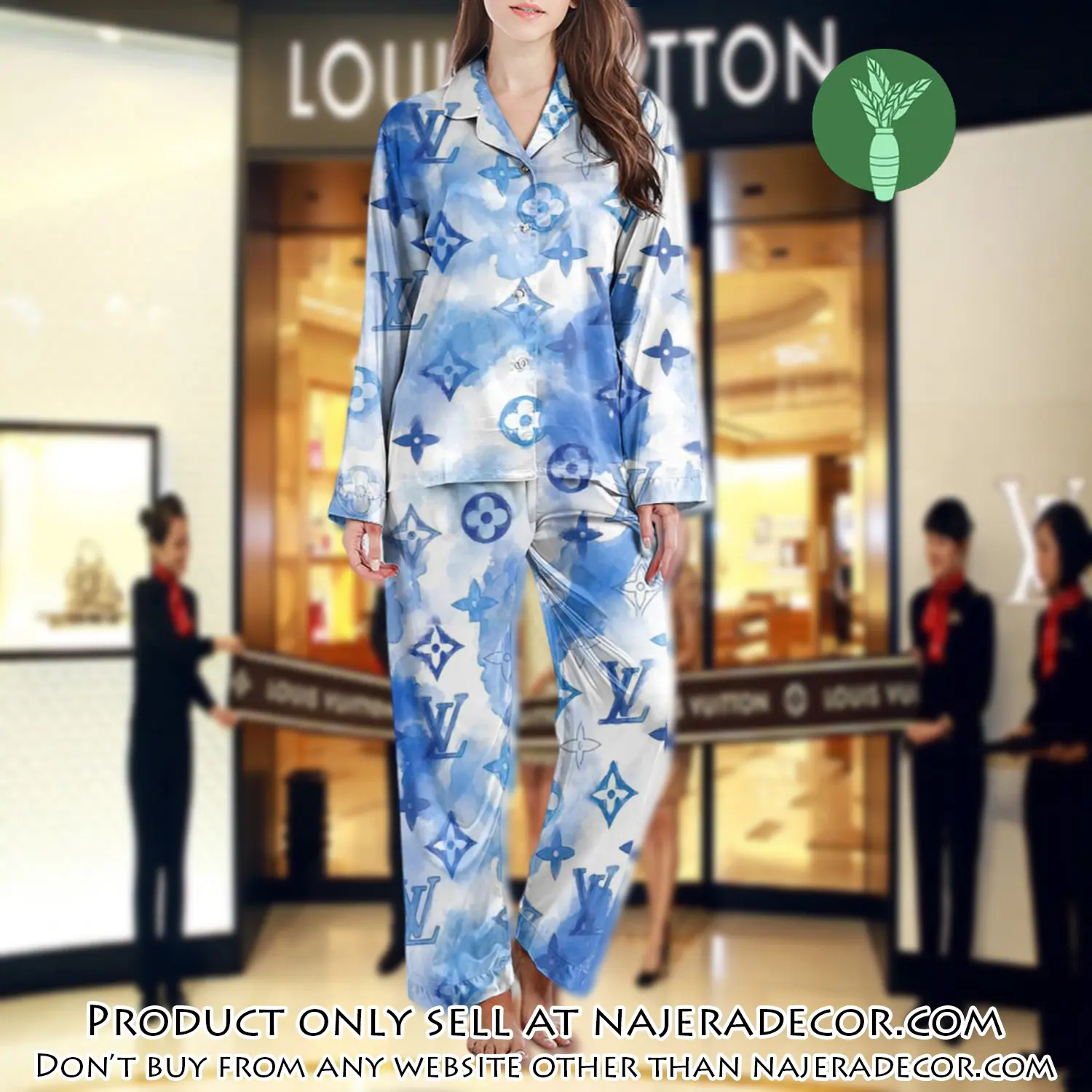 Lv monogram long satin pajama set pjs1020 njr3806210